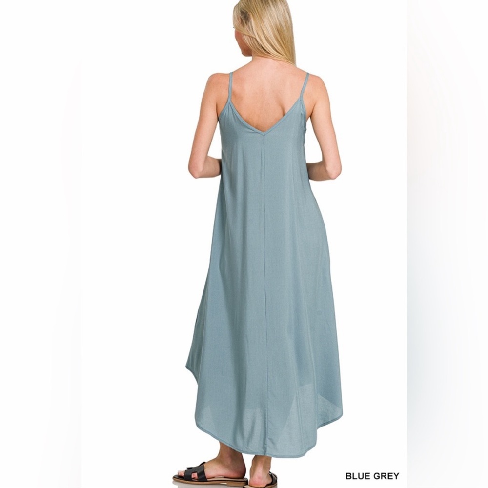 Chic Blue-Grey Maxi Dress